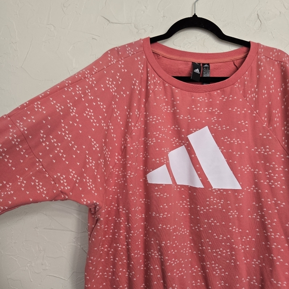 Adidas Pink White Loose Pullover Sweatshirt, L - Picture 5 of 10